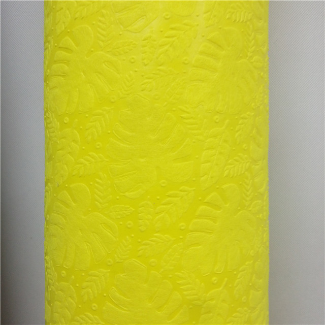 New design Brazil Leaves embossed nonwoven fabric for gift packing,flower wrapping and bag