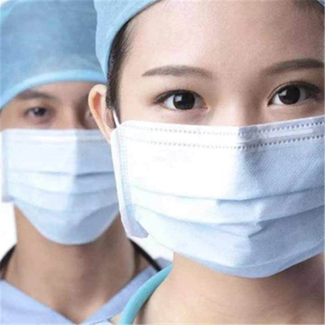 Stock Disposable Face Mask 3-layer Non-woven with Earloop Blue