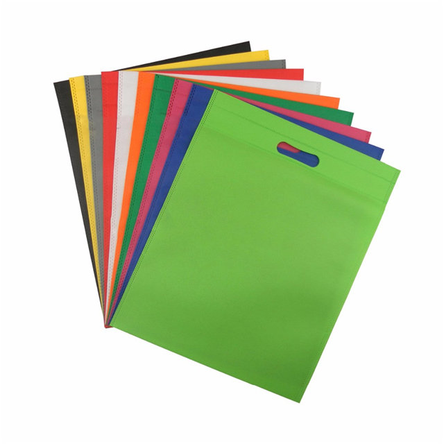 Colorful PP Non Woven Fabric D-cut Bag Eco-friendly Spunbond Nonwoven Fabric Shopping Bags