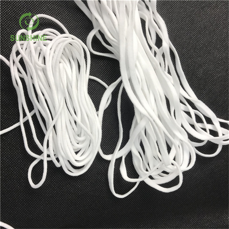 Polyester with Spandex 3-5mm Round And Flat Ear Elastic Earloop/ear Band