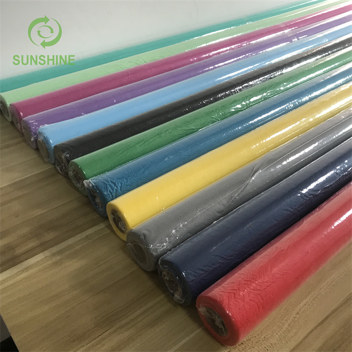China Factory Disposable Colorful TNT 100%Pp Spunbond Non Woven Tablecloth Roll