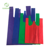 Eco Good Quality Reusable Colorful 30-45gsm 100% Pp Spunbond Nonwoven Shopping T-shirt Bag