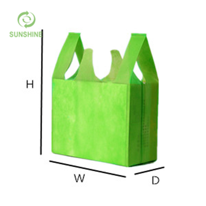 100%PP eco nonwoven bag cloth T-shirt handle bag shopping bag